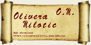 Olivera Milotić vizit kartica